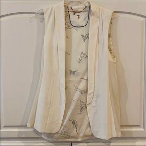 Winter white long vest